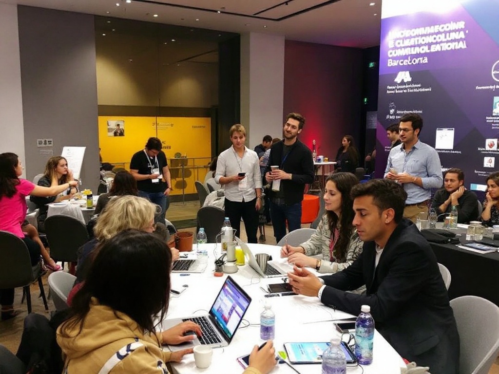 Global student recruitment fair showcasing universities and students